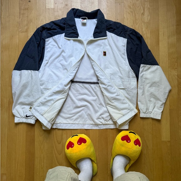 Vintage Nike Drill Jacket 90s Track Top Tenis Y2K XL - Picture 3 of 8